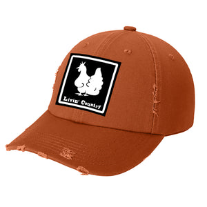Livin' Country Chicken Distressed Patch Hat