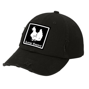 Livin' Country Chicken Distressed Patch Hat