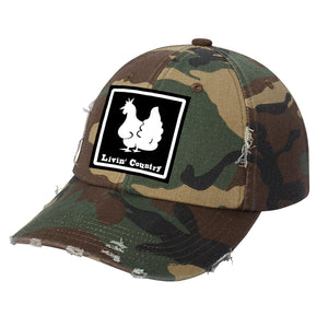 Livin' Country Chicken Distressed Patch Hat