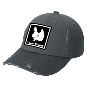 Livin' Country Chicken Distressed Patch Hat
