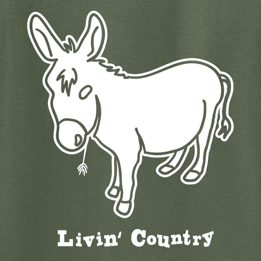 Adult Livin' Country Donkey T-shirt