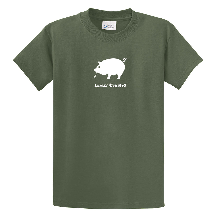 Adult Livin' Country Pig T-shirt - Livin' Country Apparel & Accessories
 - 1