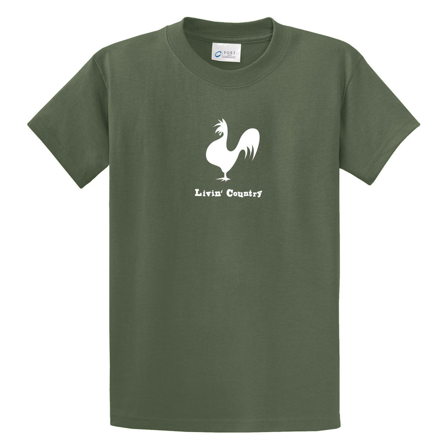 Adult Livin' Country Rooster T-shirt - Livin' Country Apparel & Accessories
 - 1