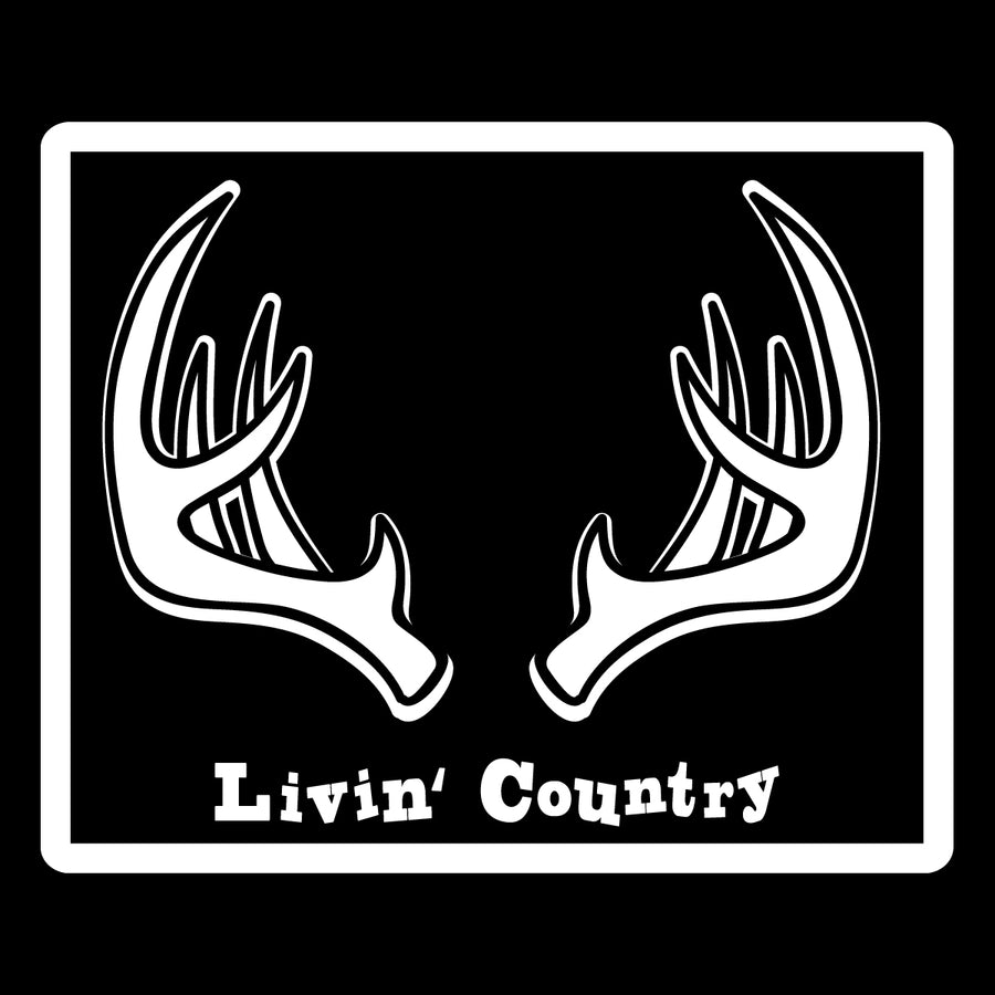 Livin' Country Antlers Distressed Patch Hat