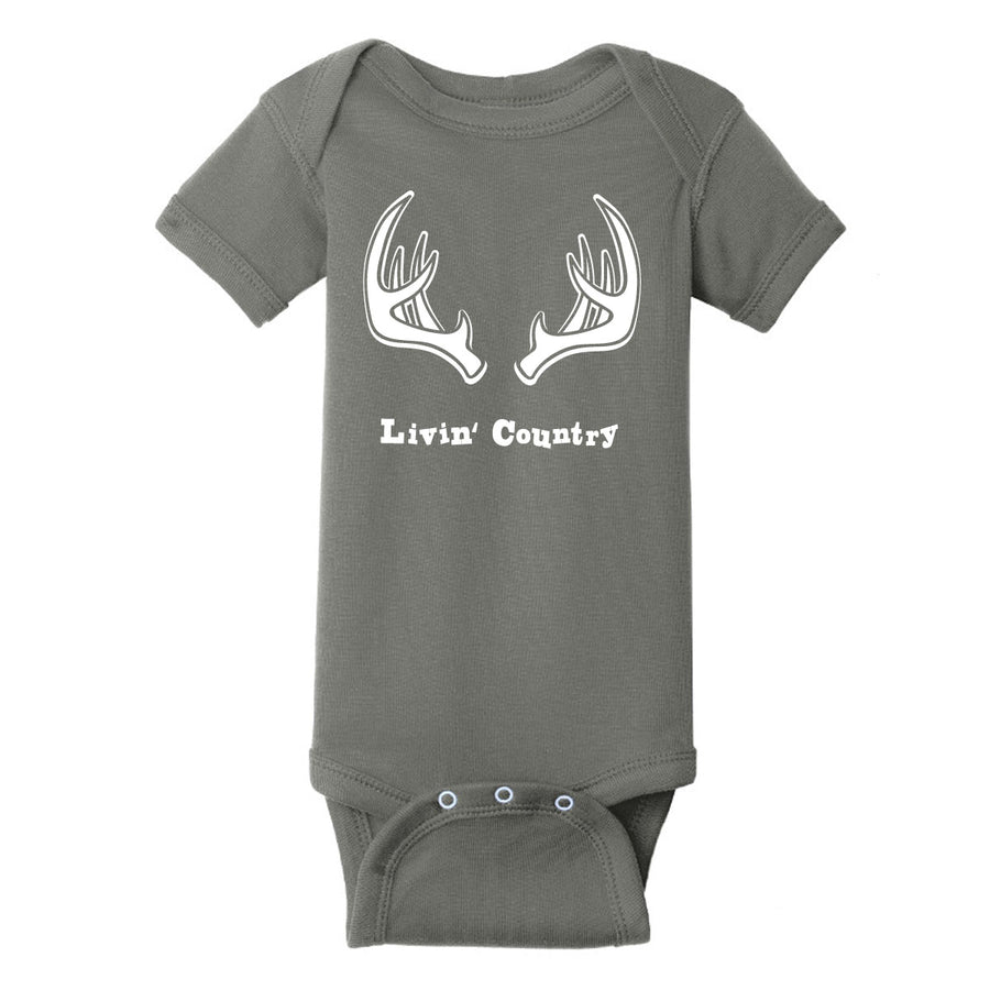 Infant Livin' Country Antler Onesie