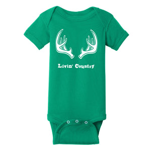 Infant Livin' Country Antler Onesie