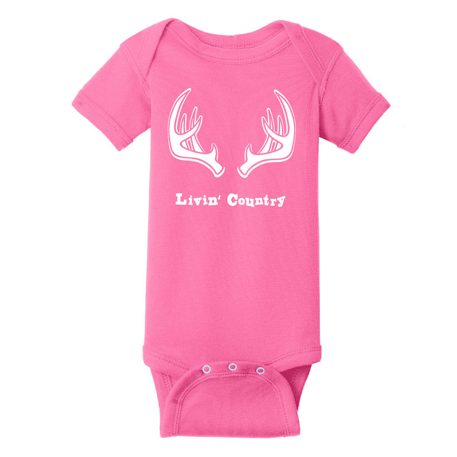 Infant Livin' Country Antler Onesie