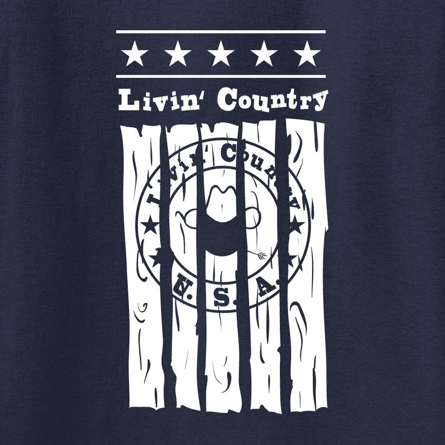 Adult Livin' Country Barn Board T-shirt