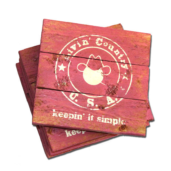 Wooden Drink Coasters - Livin' Country Apparel & Accessories
 - 4