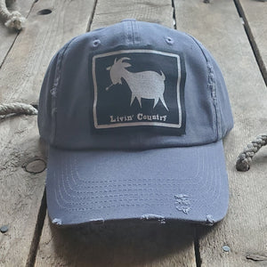 Livin' Country Goat Distressed Patch Hat
