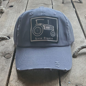 Livin' Country Tractor Distressed Patch Hat