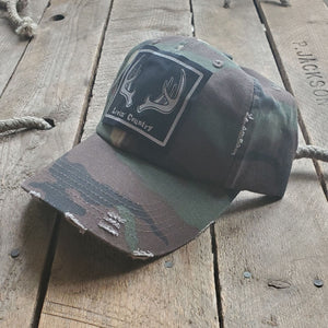 Livin' Country Antlers Distressed Patch Hat