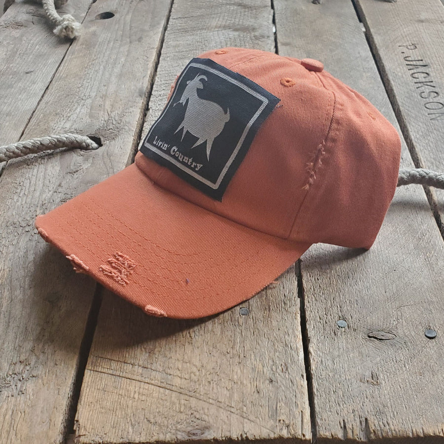 Livin' Country Goat Distressed Patch Hat