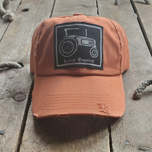 Livin' Country Tractor Distressed Patch Hat