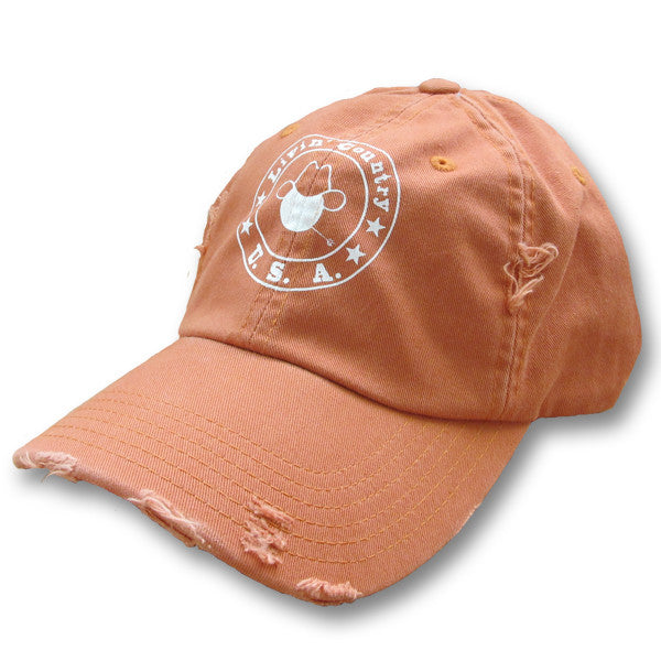 Livin' Country Logo Burnt Orange Distressed Cap - Livin' Country Apparel & Accessories
