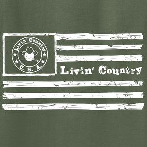 Adult Livin' Country Flag Hoodie