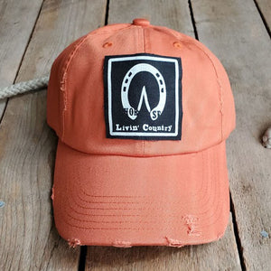Livin' Country Horse Track Distressed Patch Hat