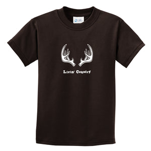 Kid's Livin' Country Antler T-shirt - Livin' Country Apparel & Accessories
 - 1