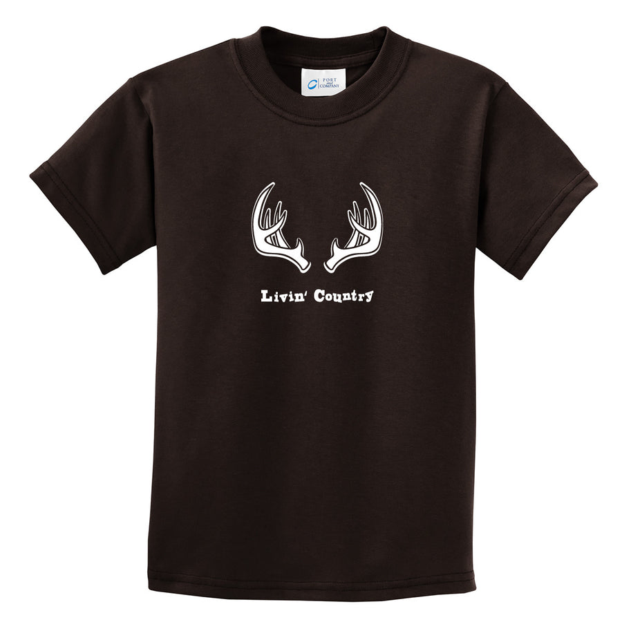 Kid's Livin' Country Antler T-shirt - Livin' Country Apparel & Accessories
 - 1