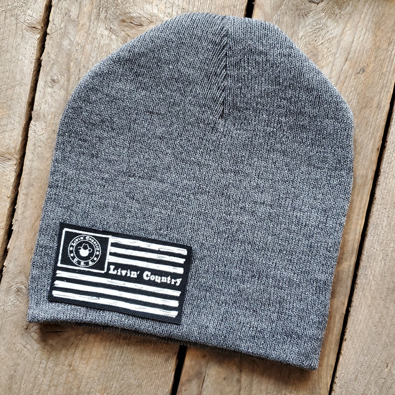 LC Patch Knit Beanie Skull Caps