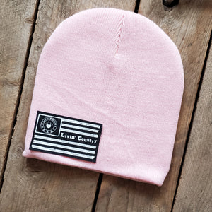 LC Patch Knit Beanie Skull Caps