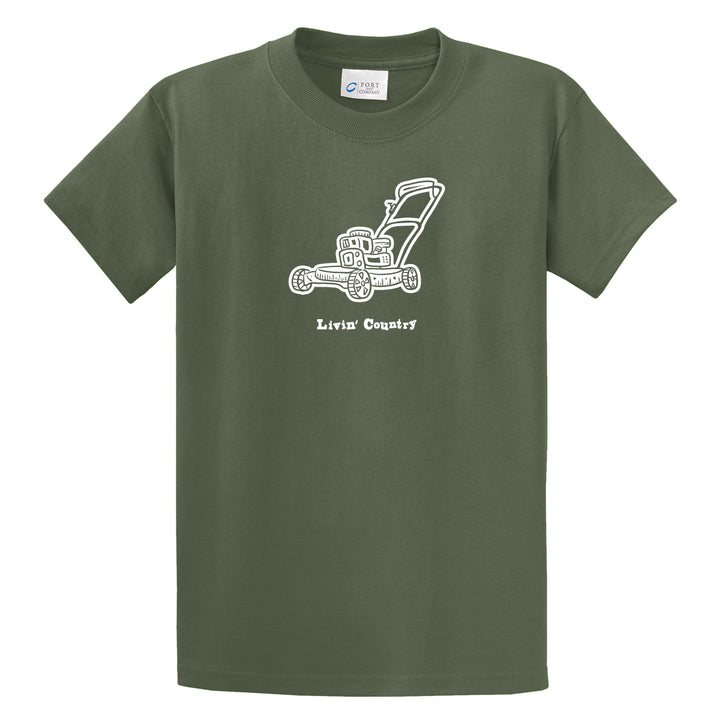 Adult Livin' Country Lawn Mower T-shirt