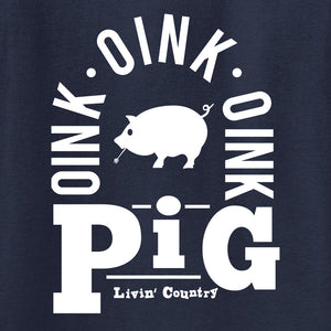 Adult Livin' Country Barnyard Pig T-shirt