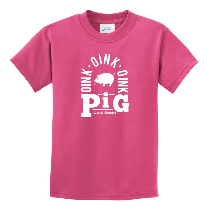 Kid's Livin' Country Barnyard Pig T-shirt