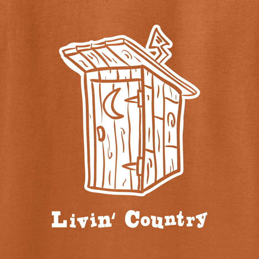 Adult Livin' Country Outhouse T-shirt
