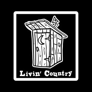 Livin' Country Outhouse Distressed Patch Hat