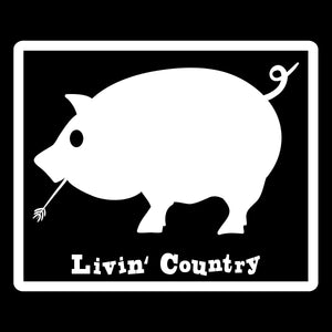 Livin' Country Pig Distressed Patch Hat