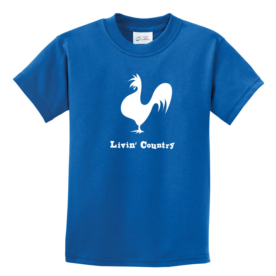 Kid's Livin' Country Rooster T-shirt